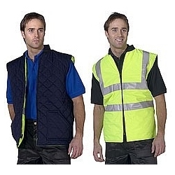 Beeswift High Visibility Reversible Bodywarmer yellow-navy