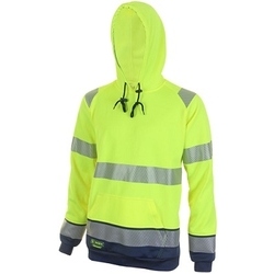 BEESWIFT HIVIS TWO TONE HOODY SAT YELL/ NVY 