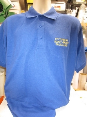 Uneek UC101 adult polo shirt with 11th Barton Sea Scouts embroidery