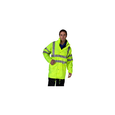 B-SEEN Carnoustie Jacket Hi Vis Waterproof Breathable Hood Interactive Safety