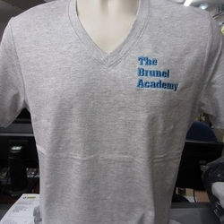 Uneek Classic V Neck T-shirt with Brunel emb to flb